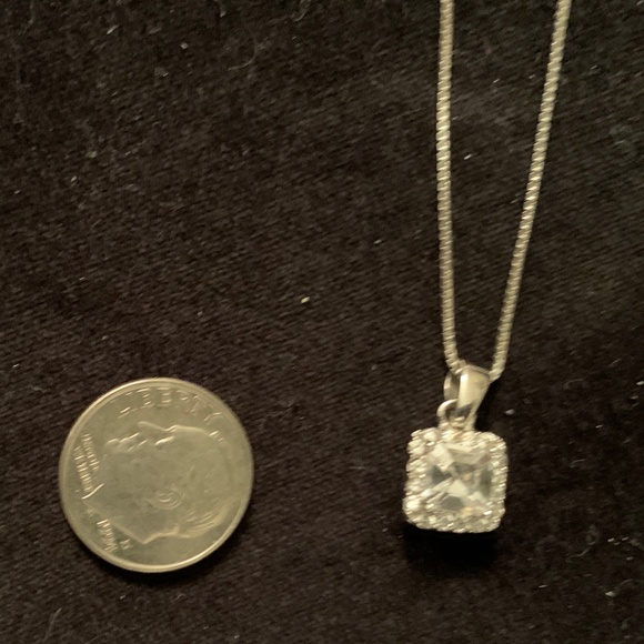 CZ square necklace - Picture 1 of 4
